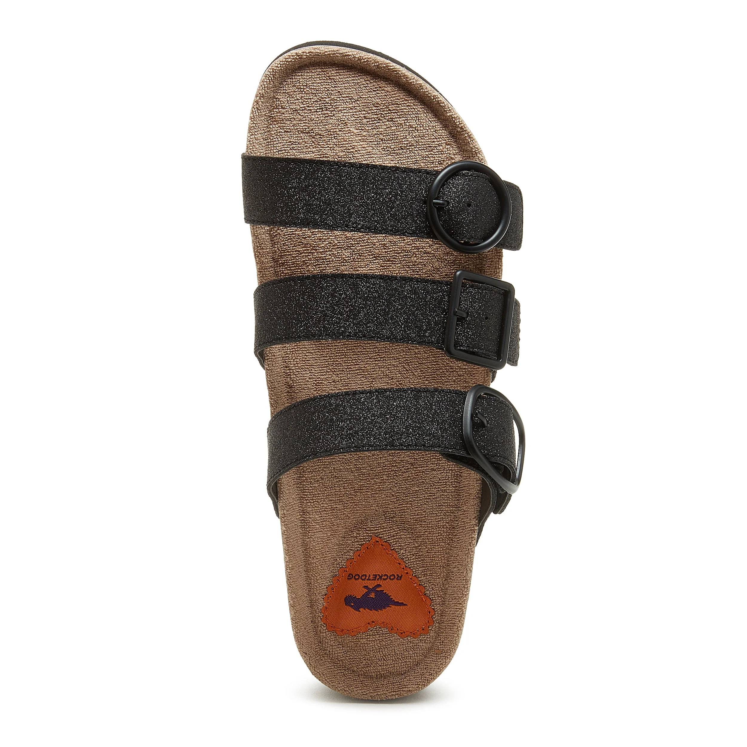 Astor Black Glitter Slide Sandals - Image 6