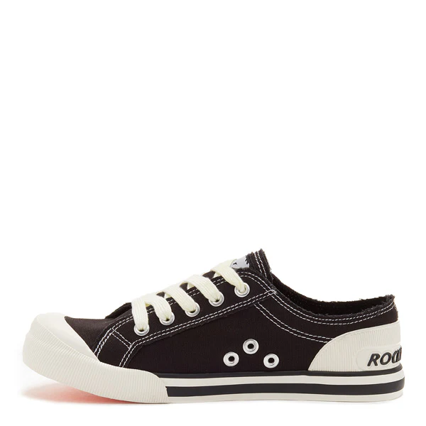 Jazzin Black Canvas Trainers - Image 5