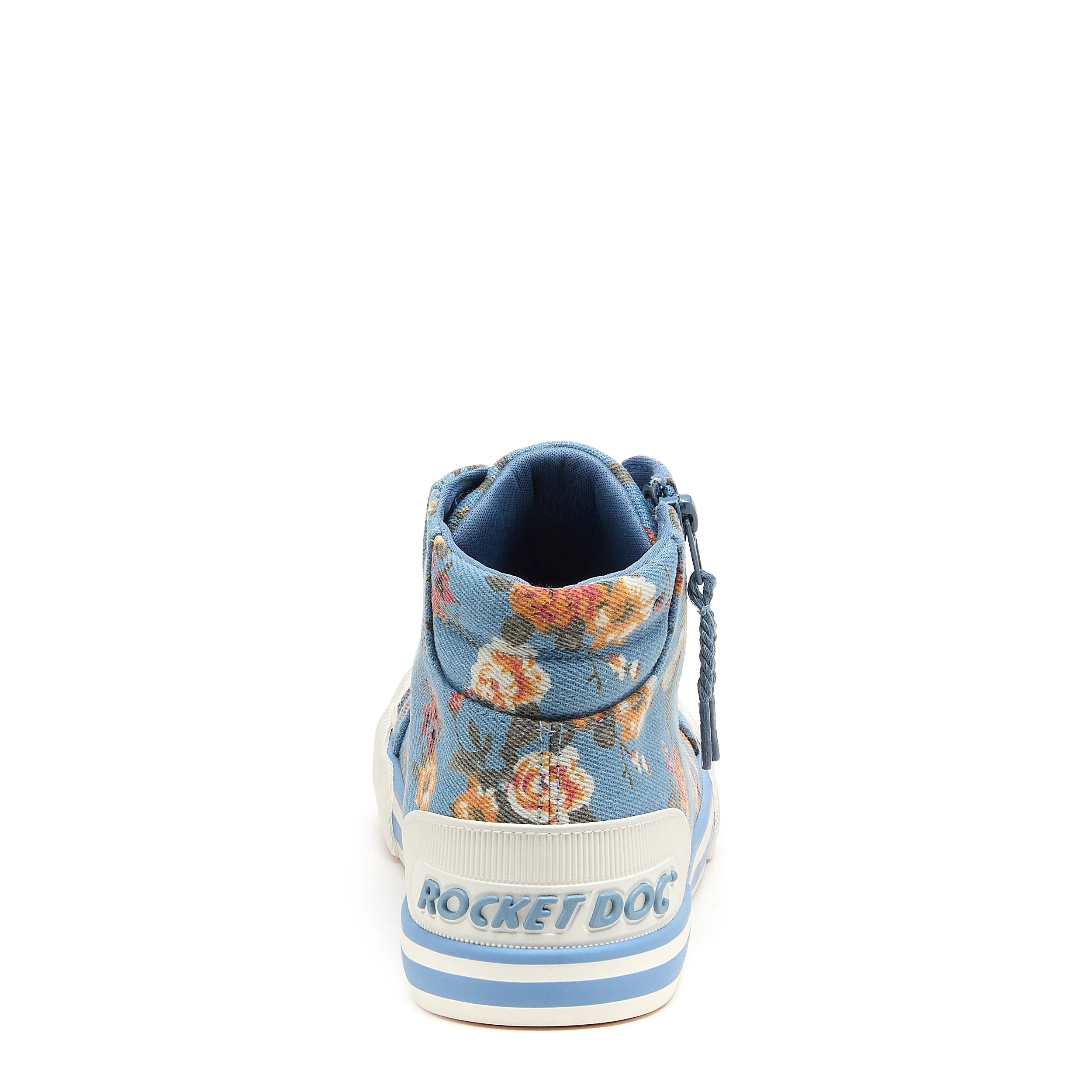 Jazzin Blue Floral Print High-top Trainers - Image 4