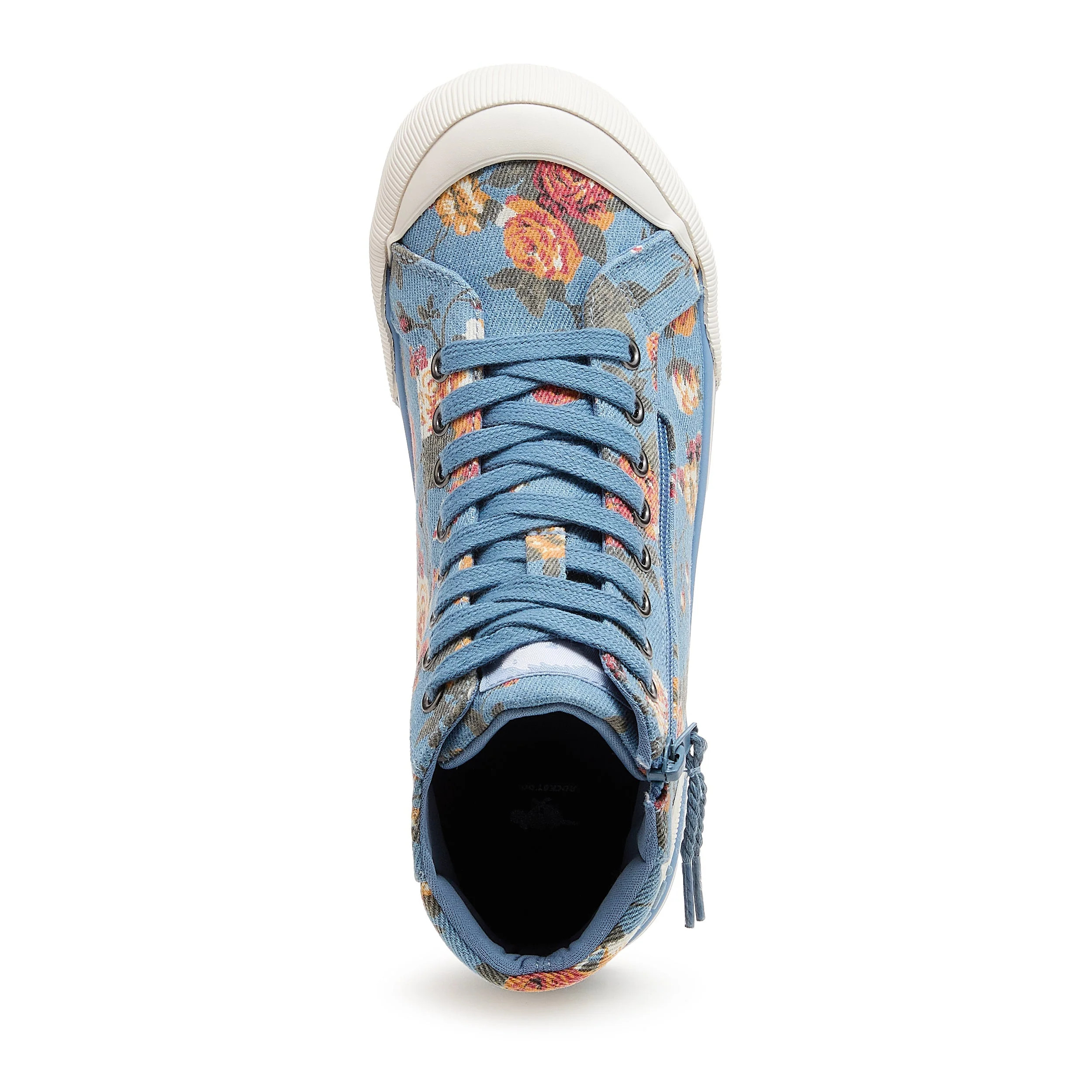 Jazzin Blue Floral Print High-top Trainers - Image 6