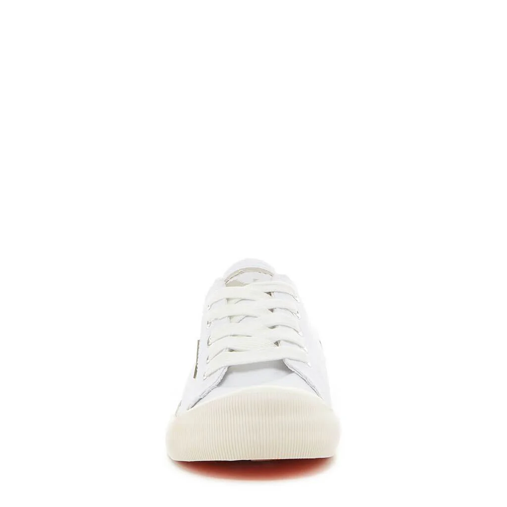 Jazzin White Canvas Trainers - Image 6