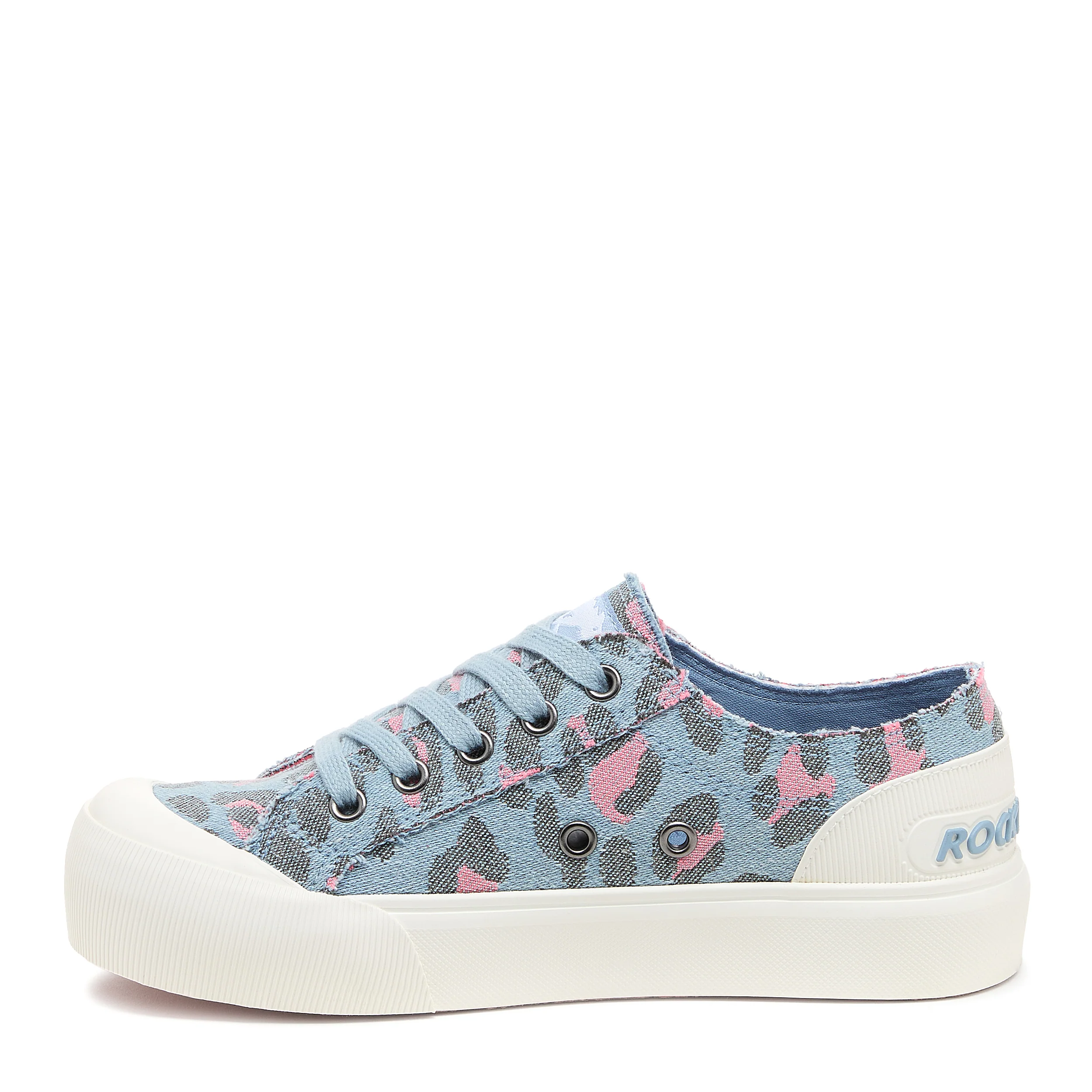 Jazzin Plus Light Blue Leopard Print Trainers - Image 3