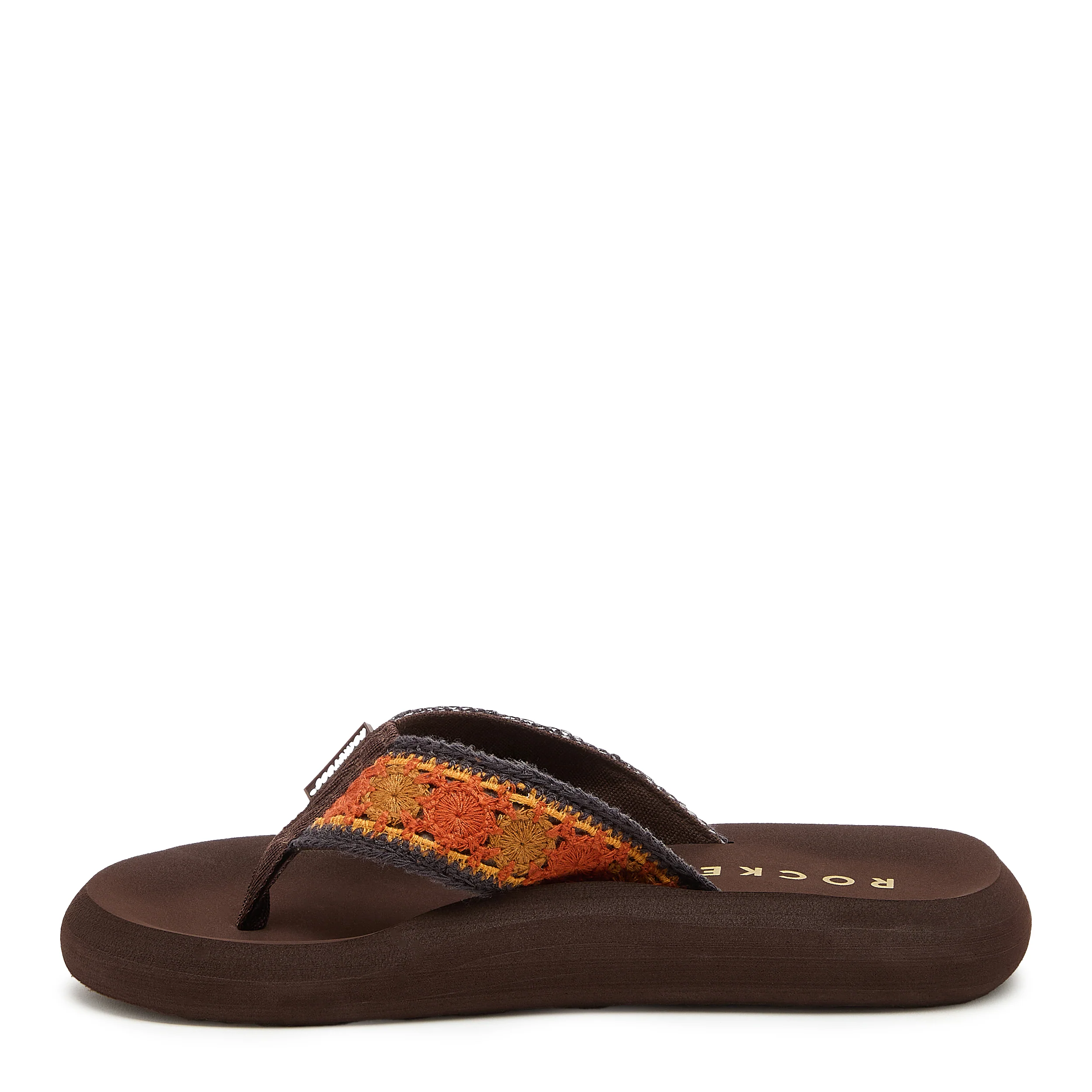 Spotlight Embroidered Brown Flip-Flops - Image 3